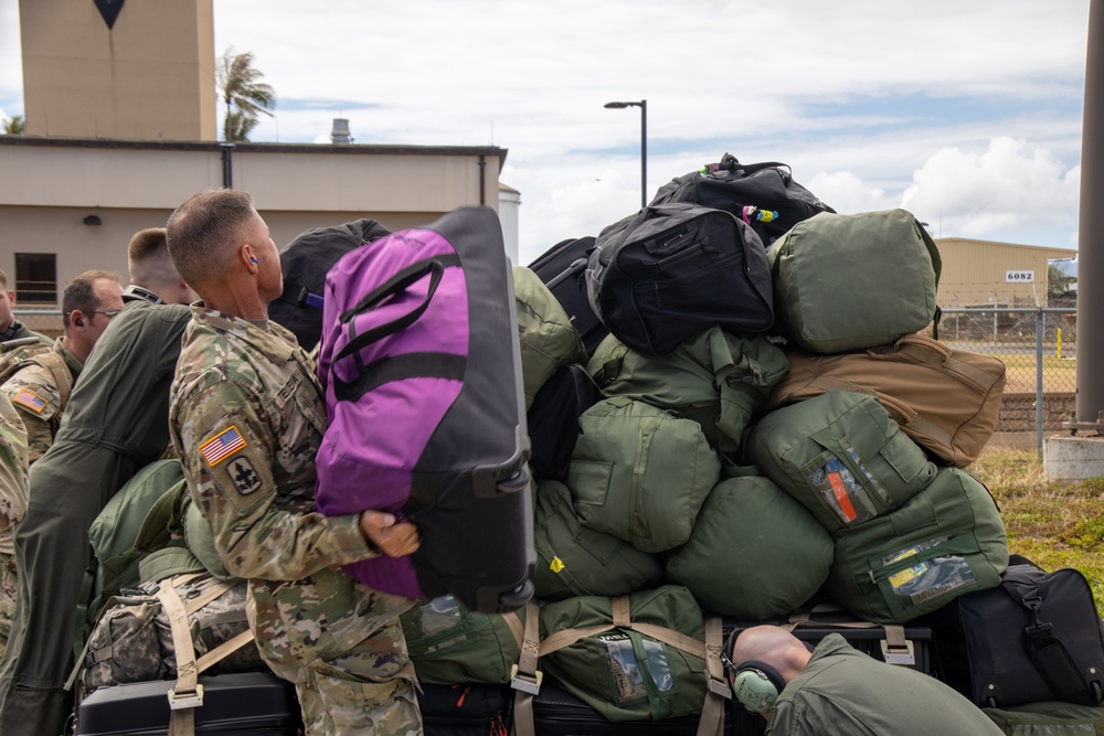 VMGR-153 provides transportation of JTF-50 personnel and equipment from Oahu to Maui