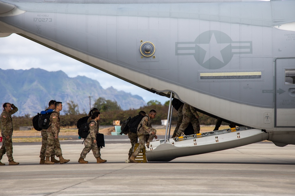 VMGR-153 provides transportation of JTF-50 personnel and equipment from Oahu to Maui