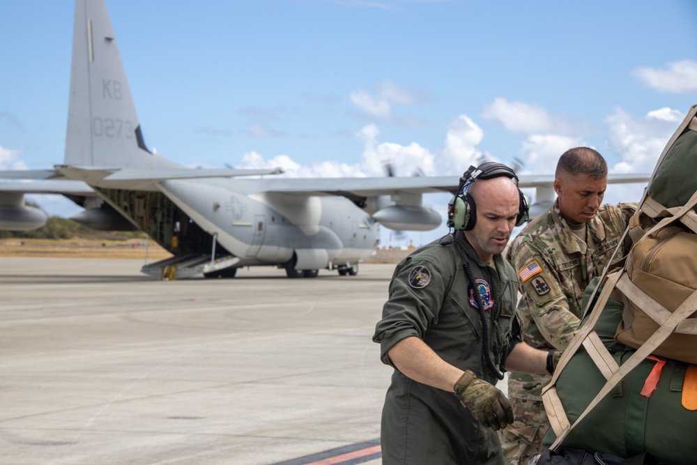 VMGR-153 provides transportation of JTF-50 personnel and equipment from Oahu to Maui