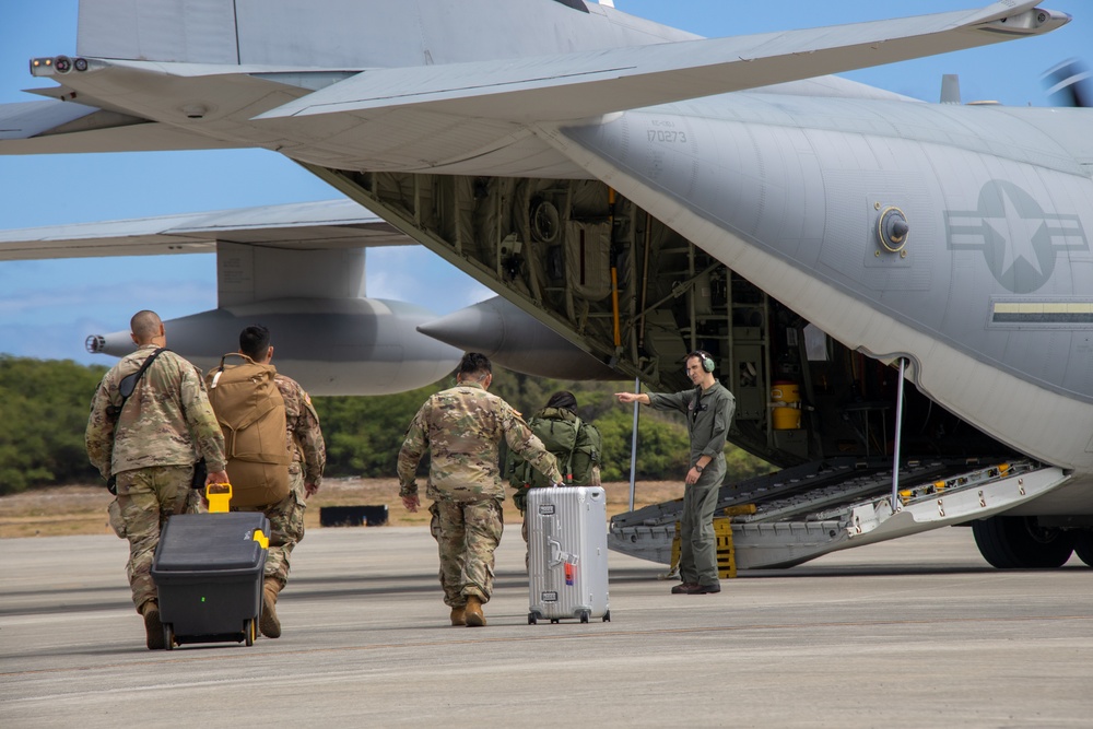 VMGR-153 provides transportation of JTF-50 personnel and equipment from Oahu to Maui