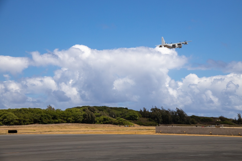 VMGR-153 provides transportation of JTF-50 personnel and equipment from Oahu to Maui