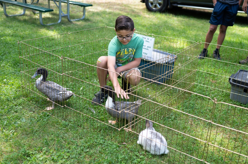 EFMP therapy animal event held at FamCamp