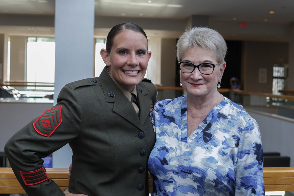 Marine from Green Bay, Wisconsin receives the Formal School Instructor of the year award