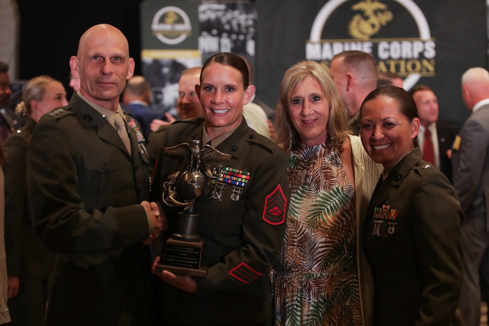 Marine from Green Bay, Wisconsin receives the Formal School Instructor of the Year Award