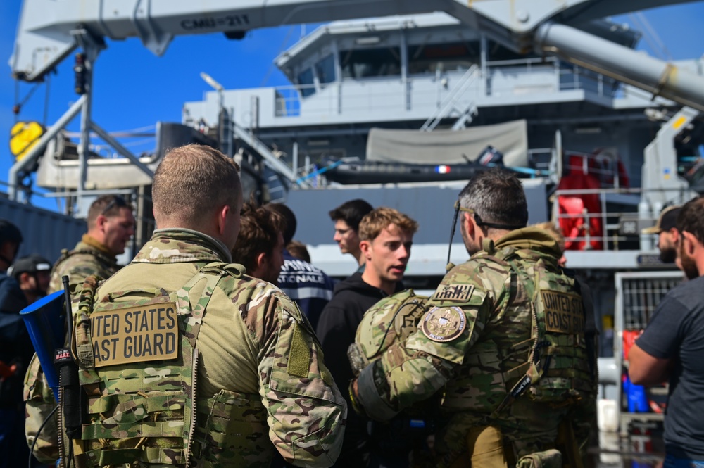 U.S. Coast Guard conducts boarding exercise with French navy for Op Nanook