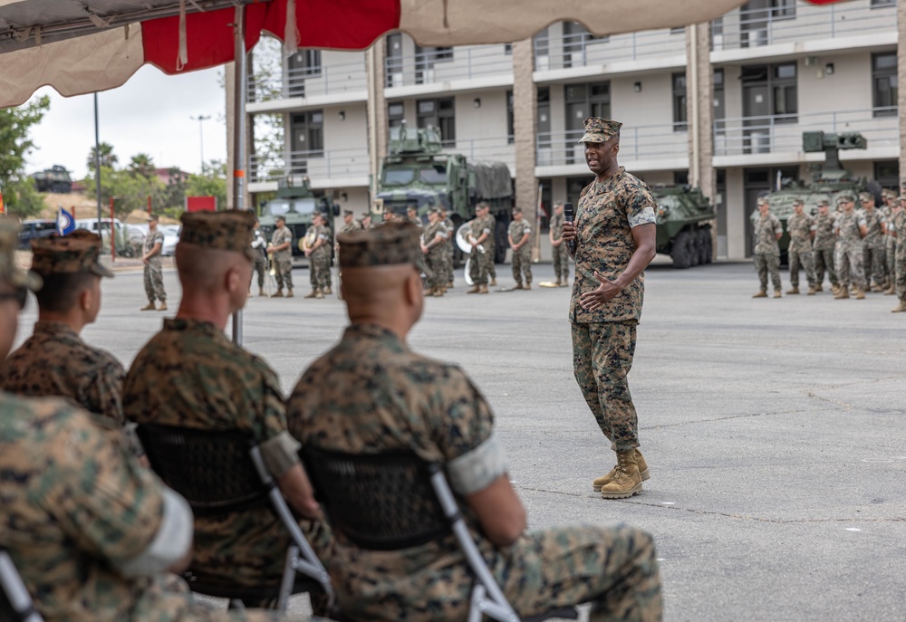 1st LAR Bn. holds relief and appointment ceremony