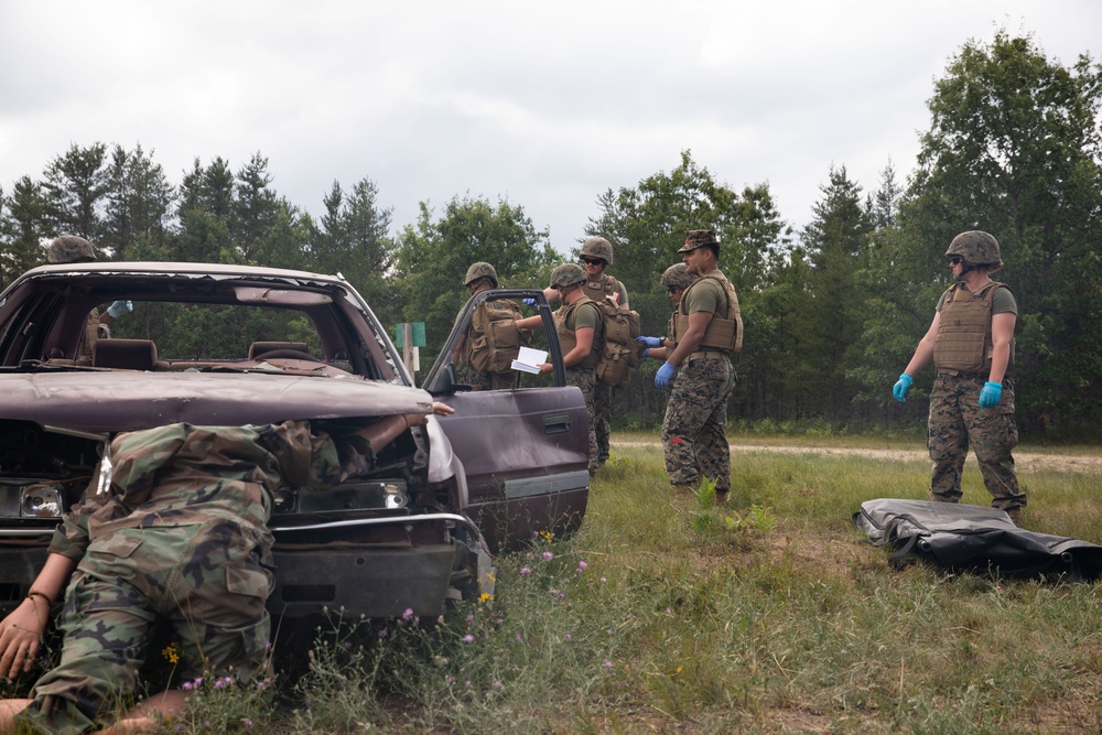 Marines practice search and retrieval operations alongside civilian search team during Northern Strike 2023
