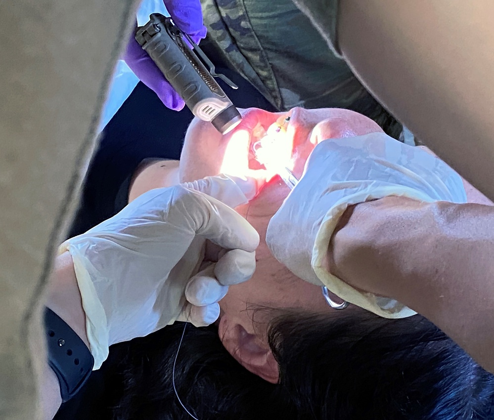 Soldiers of the 144th Area Support Medical Company, Utah Army National Guard, conduct field dentistry during Talisman Sabre 2023