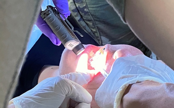 Soldiers of the 144th Area Support Medical Company, Utah Army National Guard, conduct field dentistry during Talisman Sabre 2023
