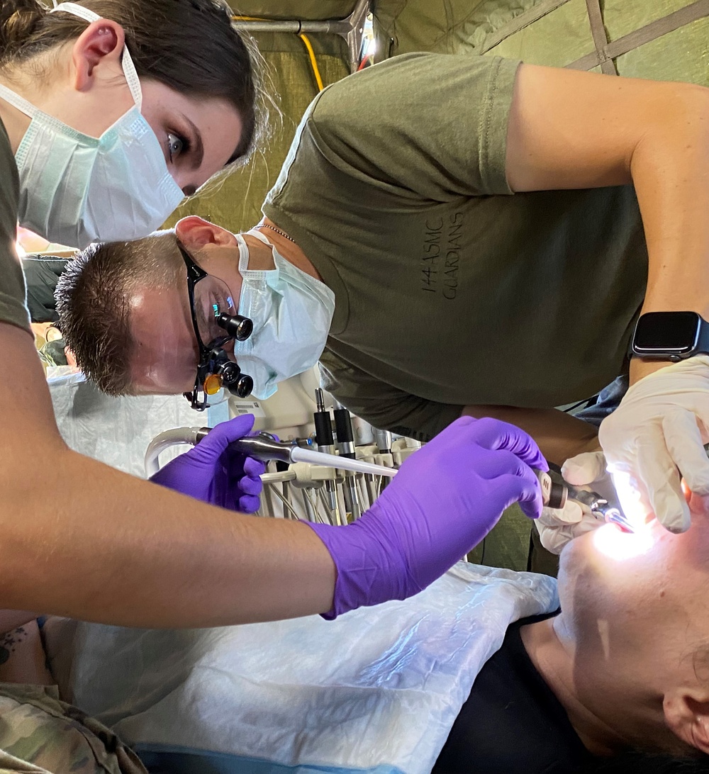 Soldiers of the 144th Area Support Medical Company, Utah National Guard, conduct field dentistry during Talisman Sabre 2023