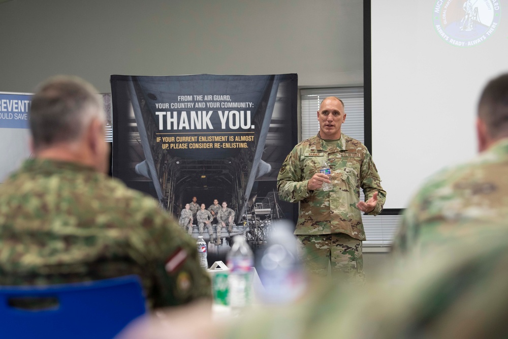 Latvian Chief of Defense Delegation tours Battle Creek ANGB