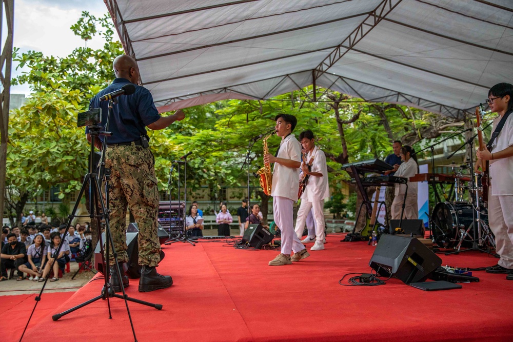 Pacific Partnership 2023 Band Perform at Luong Van Chanh High School