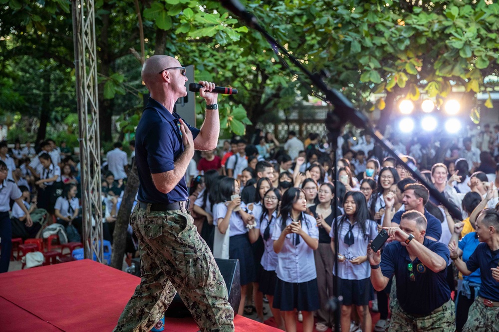 Pacific Partnership 2023 Band Perform at Luong Van Chanh High School