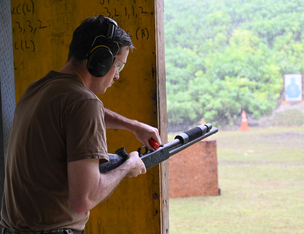 Diego Garcia conducts active shooter training and gun qualifications