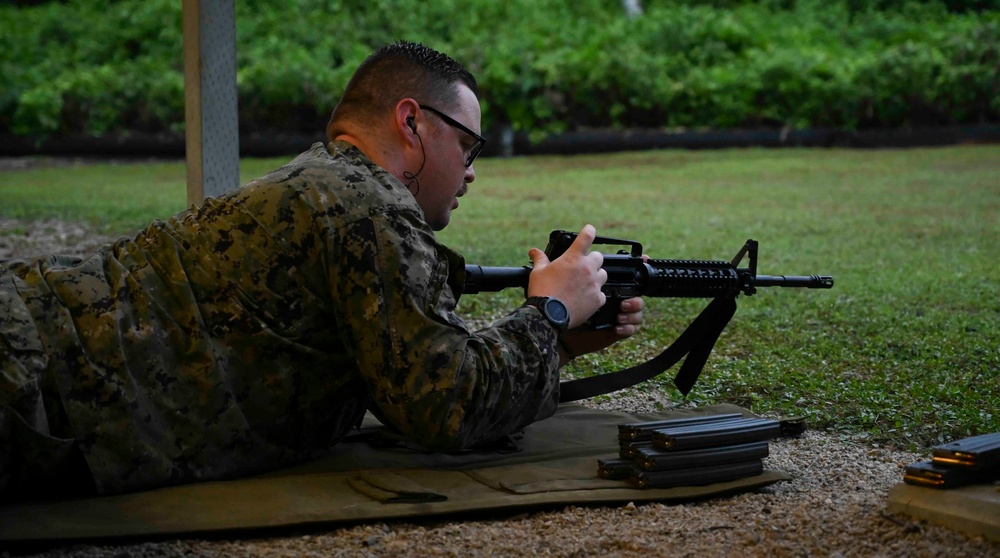 Diego Garcia conducts active shooter training and gun qualifications