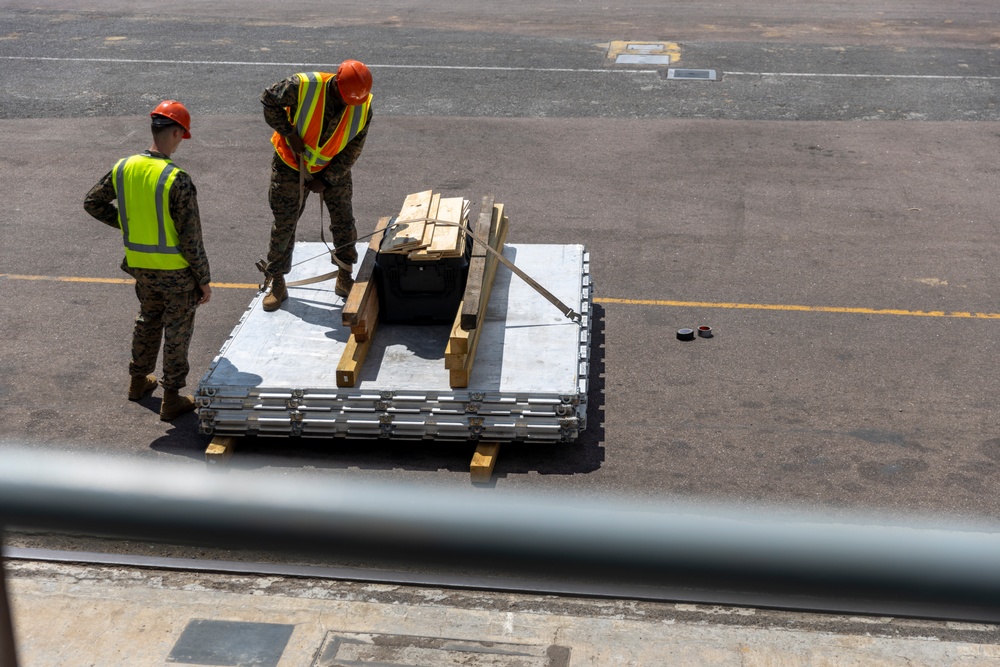 MRF-D loads equipment in preparation for Exercise Super Garuda Shield 23