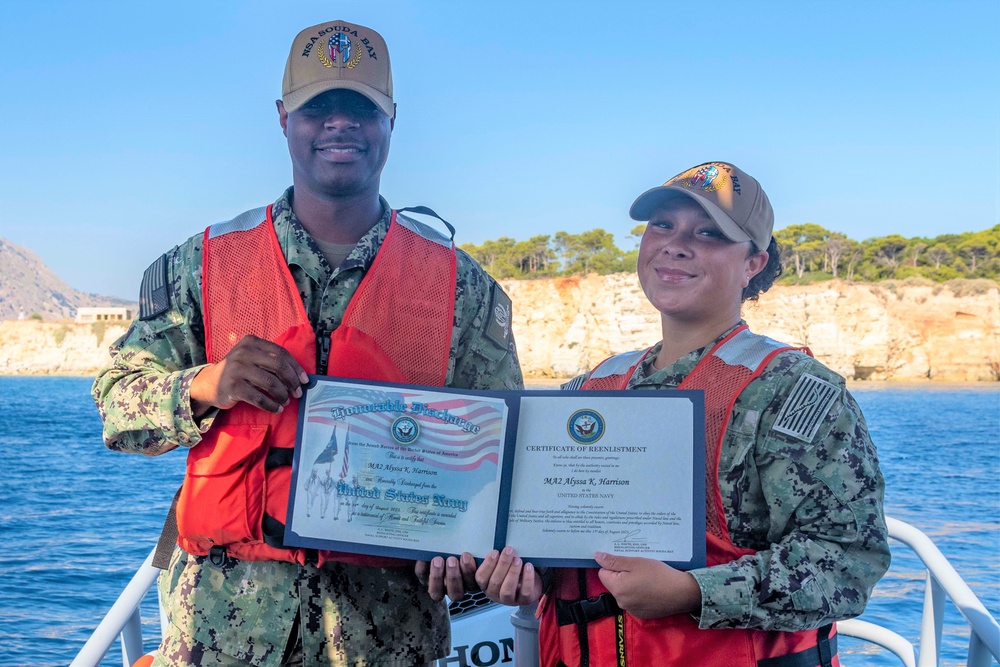 MA2 Alyssa Harrison Reenlists at NSA Souda Bay