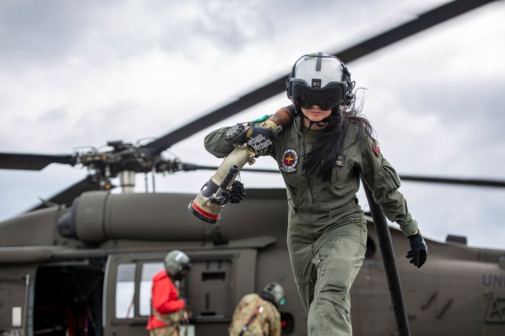 Aerial Support Masters: VMGR-152 Refuels UH-60 Black Hawk helicopters