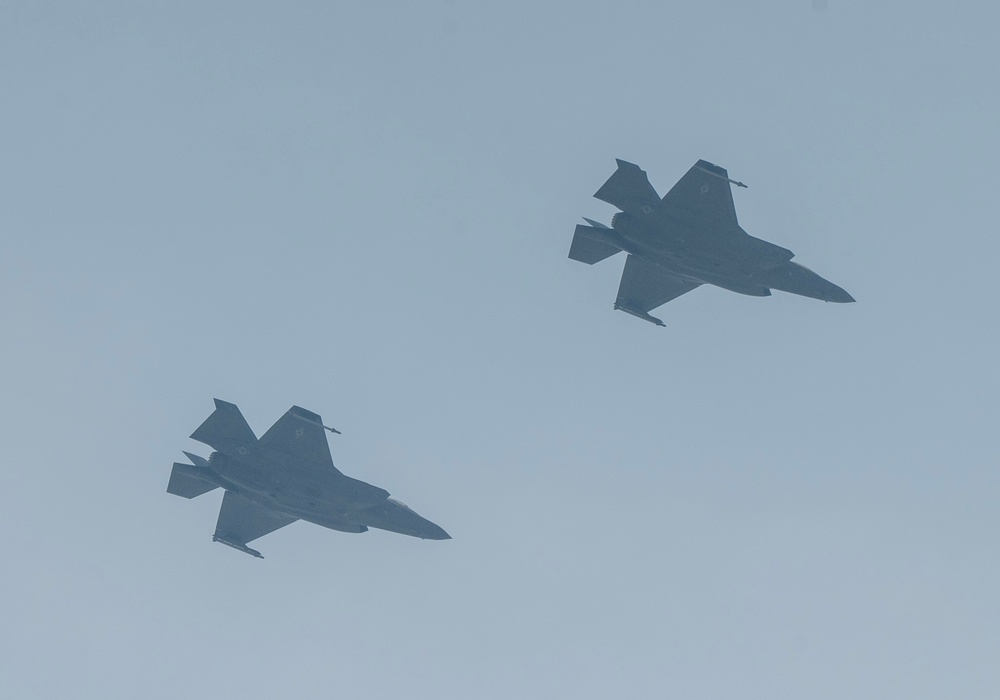 F-35 arrival at a base in the U.S. Central Command area of responsibility
