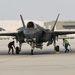 F-35 arrival at a base in the U.S. Central Command area of responsibility