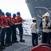 USS Ralph Johnson (DDG 114) conducts a replenishment-at-sea with the USNS Matthew Perry (T-AKE-9).