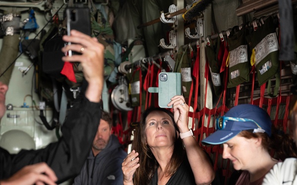 Rare Air: Civilian employers fly in a C-130 during the 934 AW's Employers Day