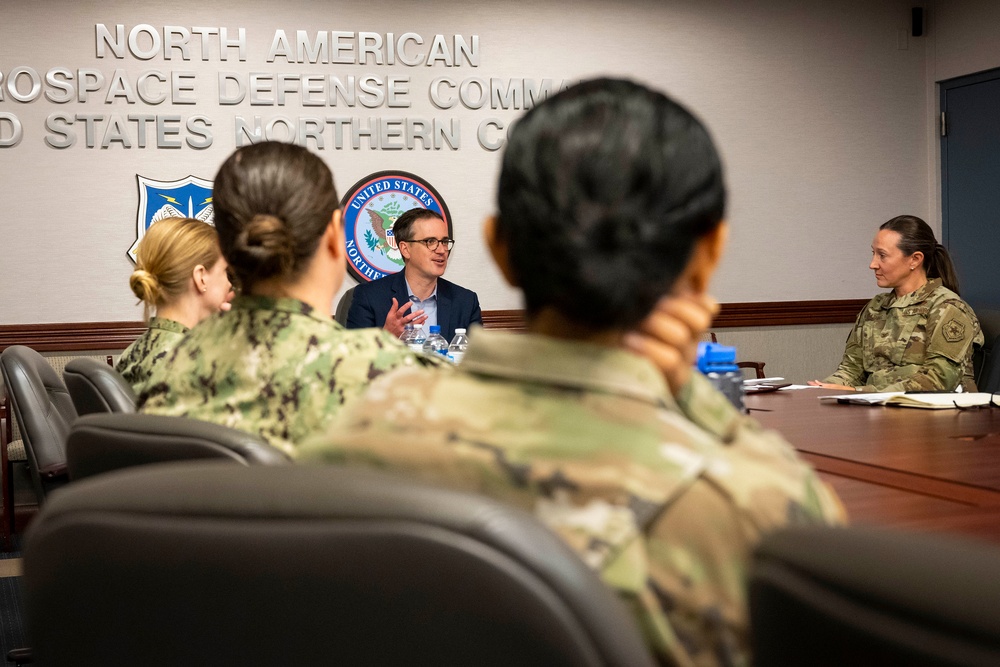 Mr. Chris Meagher, Assistant to the Secretary of Defense for Public Affairs, visits NORAD and USNORTHCOM
