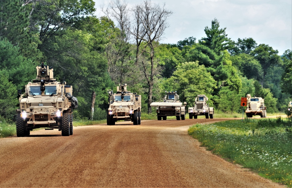 'Red Arrow' convoy for Wisconsin National Guard’s 2023 eXportable Combat Training Capability exercise at Fort McCoy