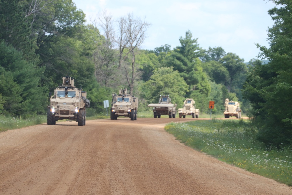 'Red Arrow' convoy for Wisconsin National Guard’s 2023 eXportable Combat Training Capability exercise at Fort McCoy