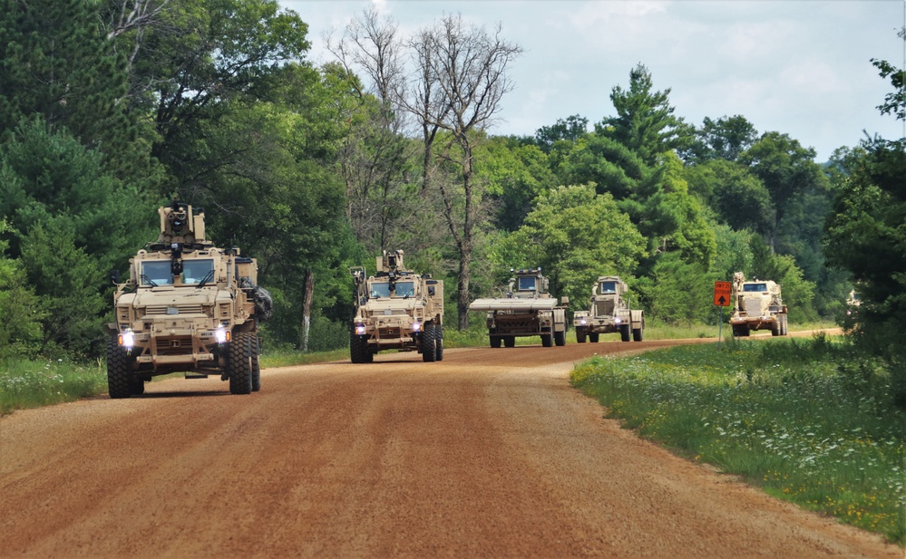 'Red Arrow' convoy for Wisconsin National Guard’s 2023 eXportable Combat Training Capability exercise at Fort McCoy