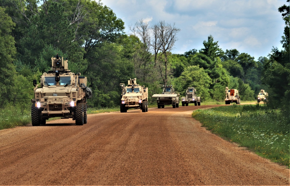 'Red Arrow' convoy for Wisconsin National Guard’s 2023 eXportable Combat Training Capability exercise at Fort McCoy