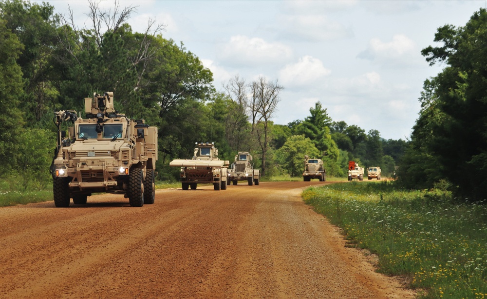 'Red Arrow' convoy for Wisconsin National Guard’s 2023 eXportable Combat Training Capability exercise at Fort McCoy