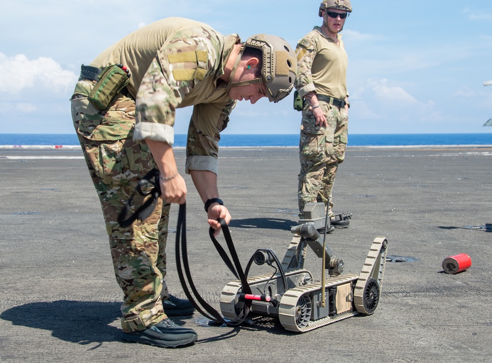 Members of EODMU 5 Conduct Equipment Testing aboard USS Ronald Reagan (CVN 76)