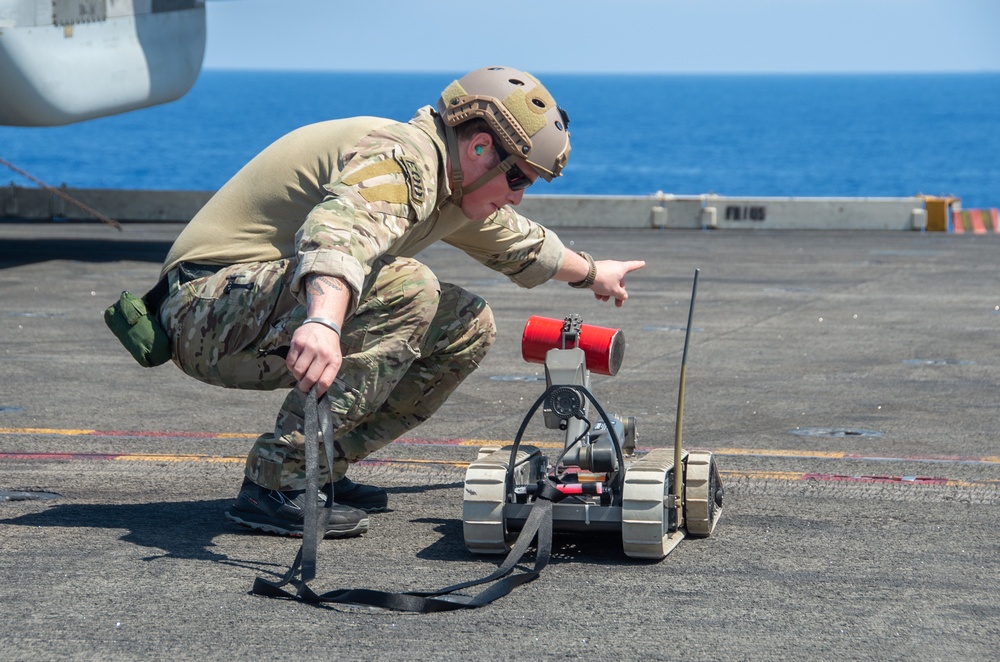 Members of EODMU 5 Conduct Equipment Testing aboard USS Ronald Reagan (CVN 76)