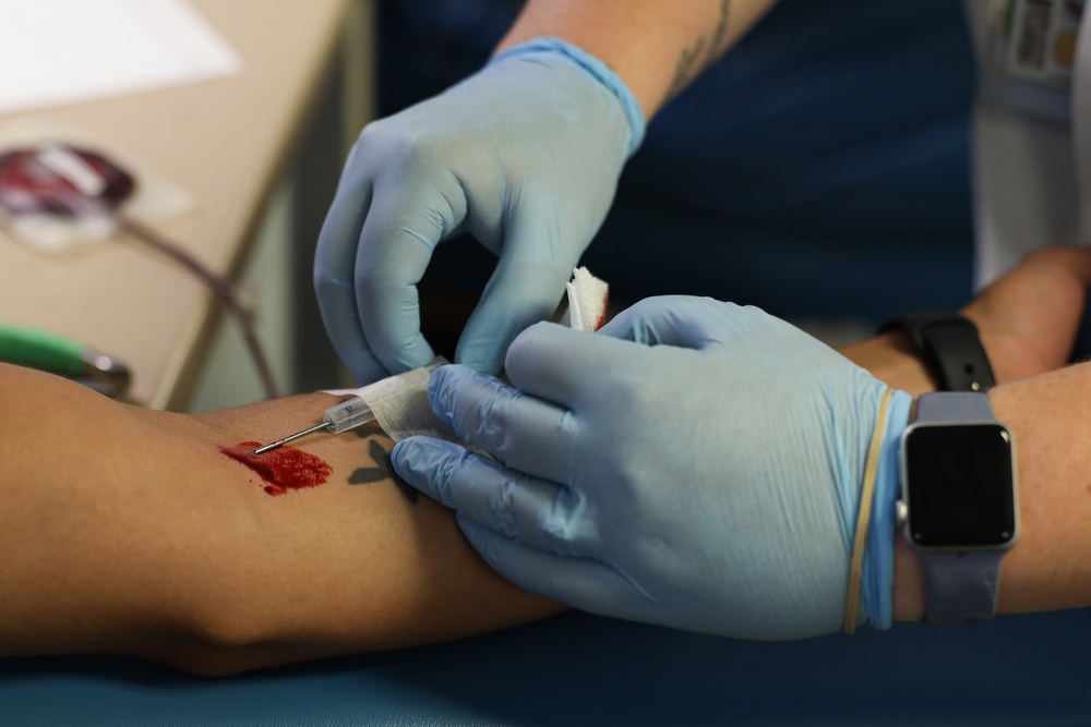 U.S. Marines Participate in a Mobile Blood Drive