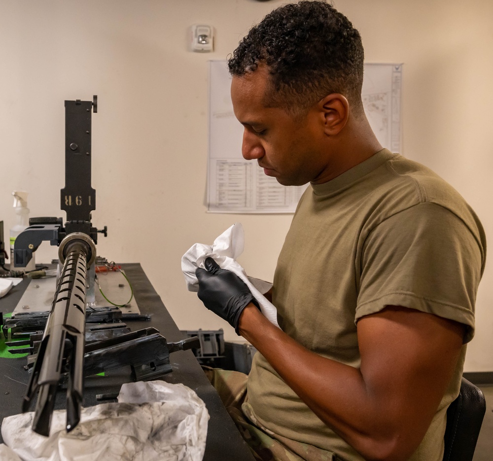 920th weapons specialists perform after fire inspections