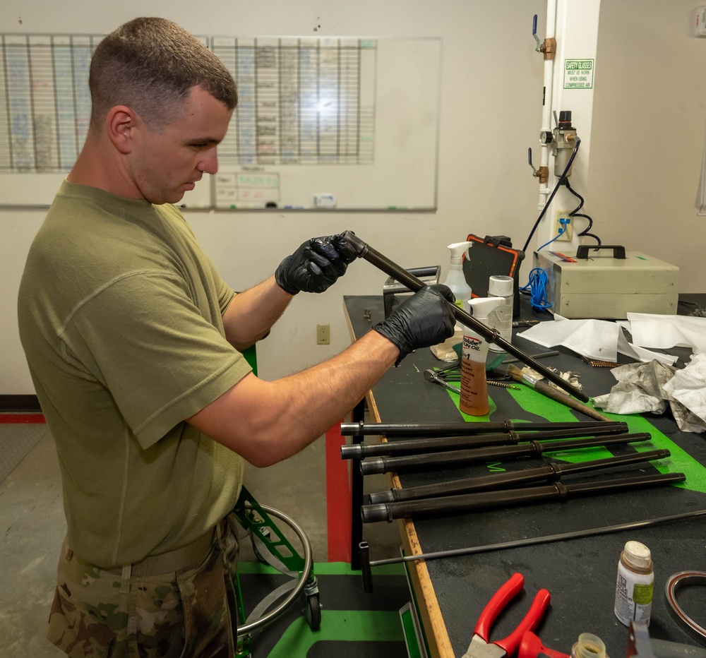 920th weapons specialists perform after fire inspections