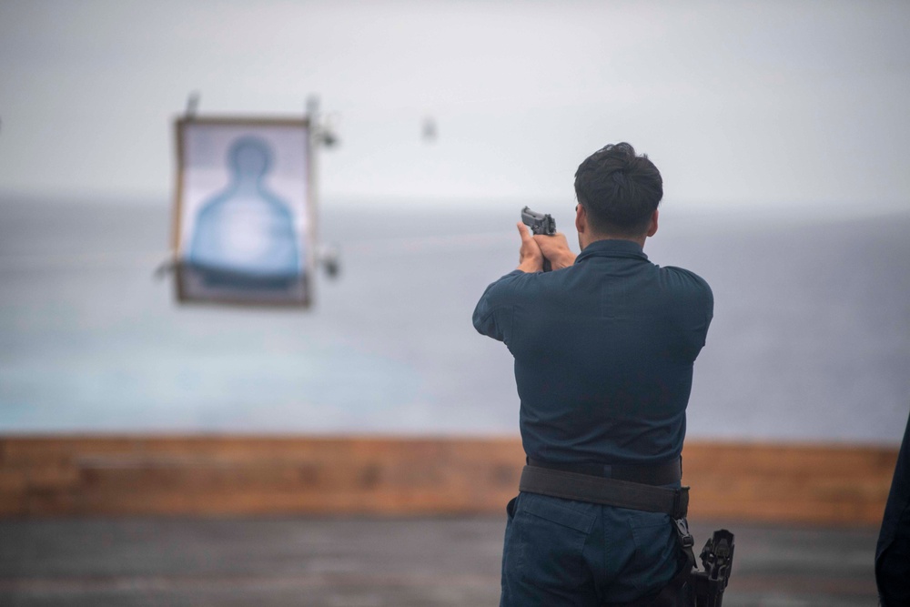 USS John P. Murtha Conducts Navy Handgun Practical Weapons Course