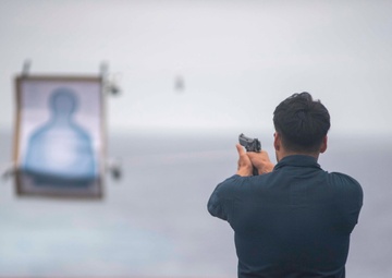 USS John P. Murtha Conducts Navy Handgun Practical Weapons Course
