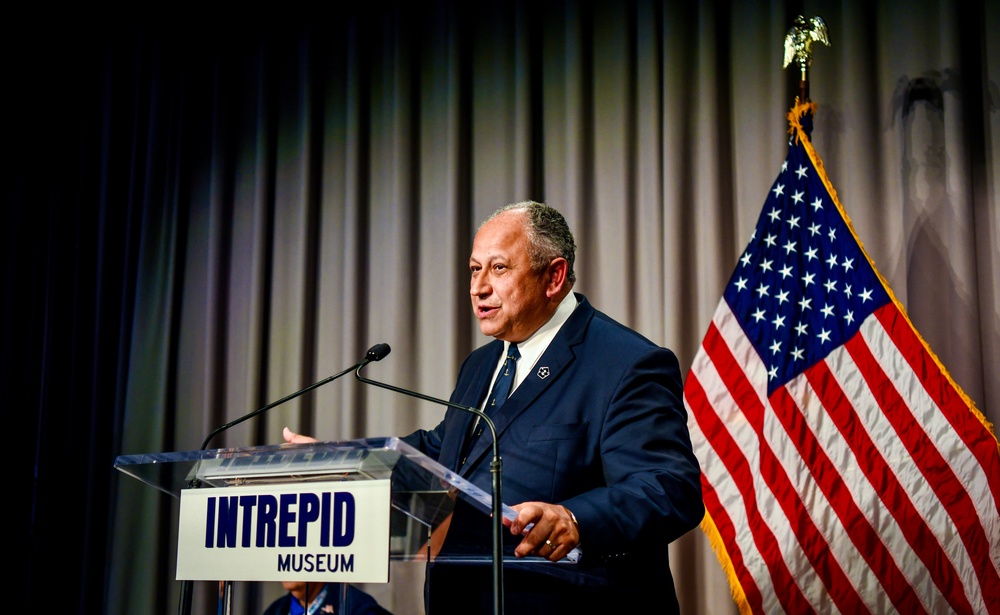 SECNAV Del Toro Celebrates Navy Heritage at USS Intrepid 80th Commissioning Anniversary Ceremony