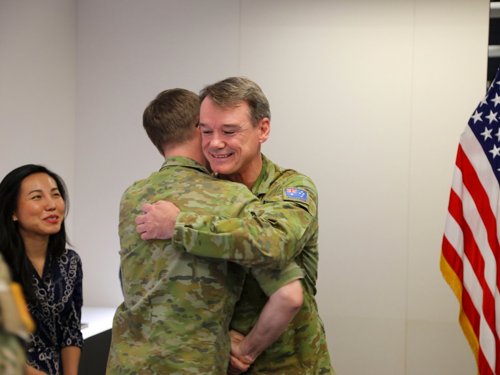 Promotion Ceremony for AUS army LTC Bret Hartely to COL