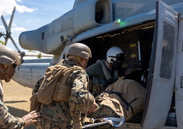 Marines and Sailors practice mass casualty evacuation drills
