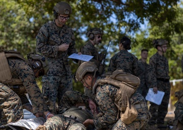 Marines and Sailors practice mass casualty evacuation drills