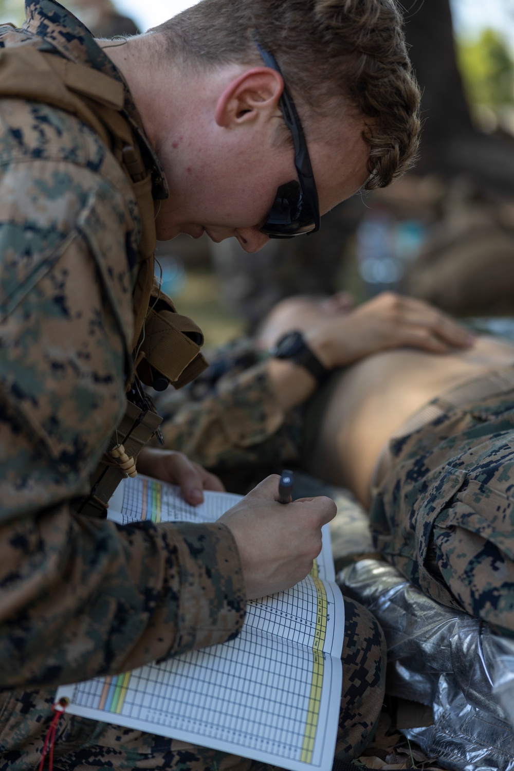 Marines and Sailors practice mass casualty evacuation drills