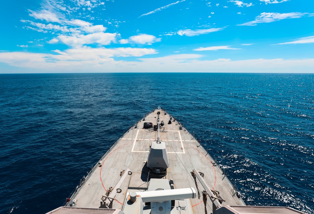 USS Paul Ignatius Sails in the Atlantic Ocean