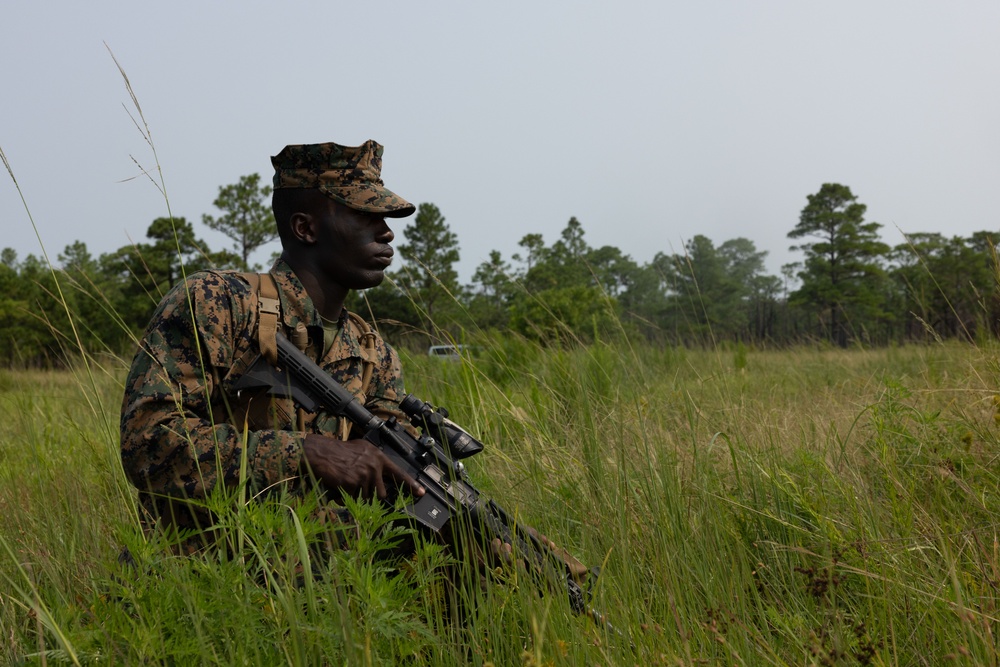 Midshipmen conduct battle drills and patrols with land navigation during CORTRAMID