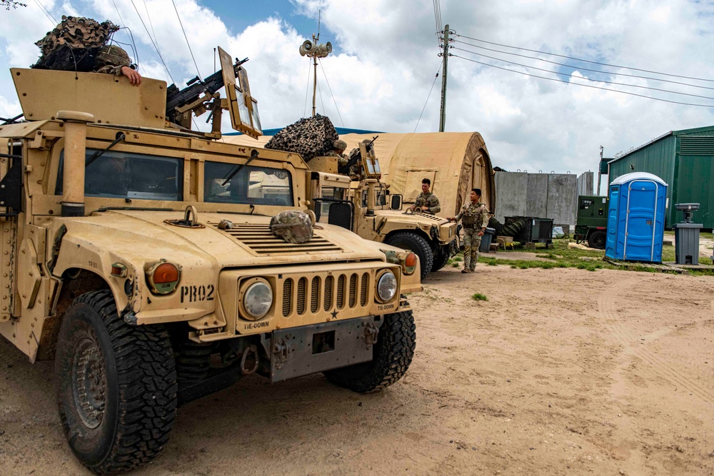 475th EABS, Task Force - Tomahawk conduct base defense exercise at CSL Manda Bay