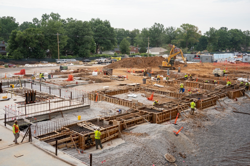 Construction continues on the site of the Louisville VA Medical Center Aug. 2