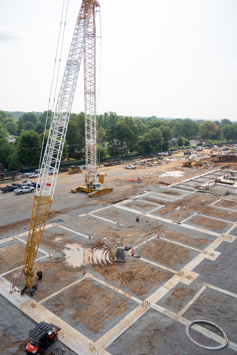 Construction continues on the site of the Louisville VA Medical Center Aug. 9