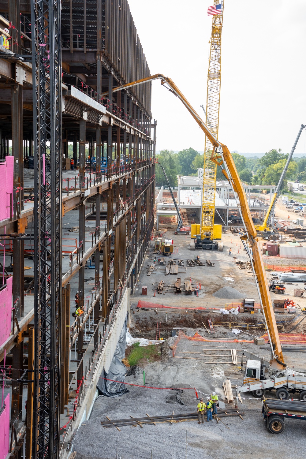 Construction continues on the site of the Louisville VA Medical Center Aug. 9